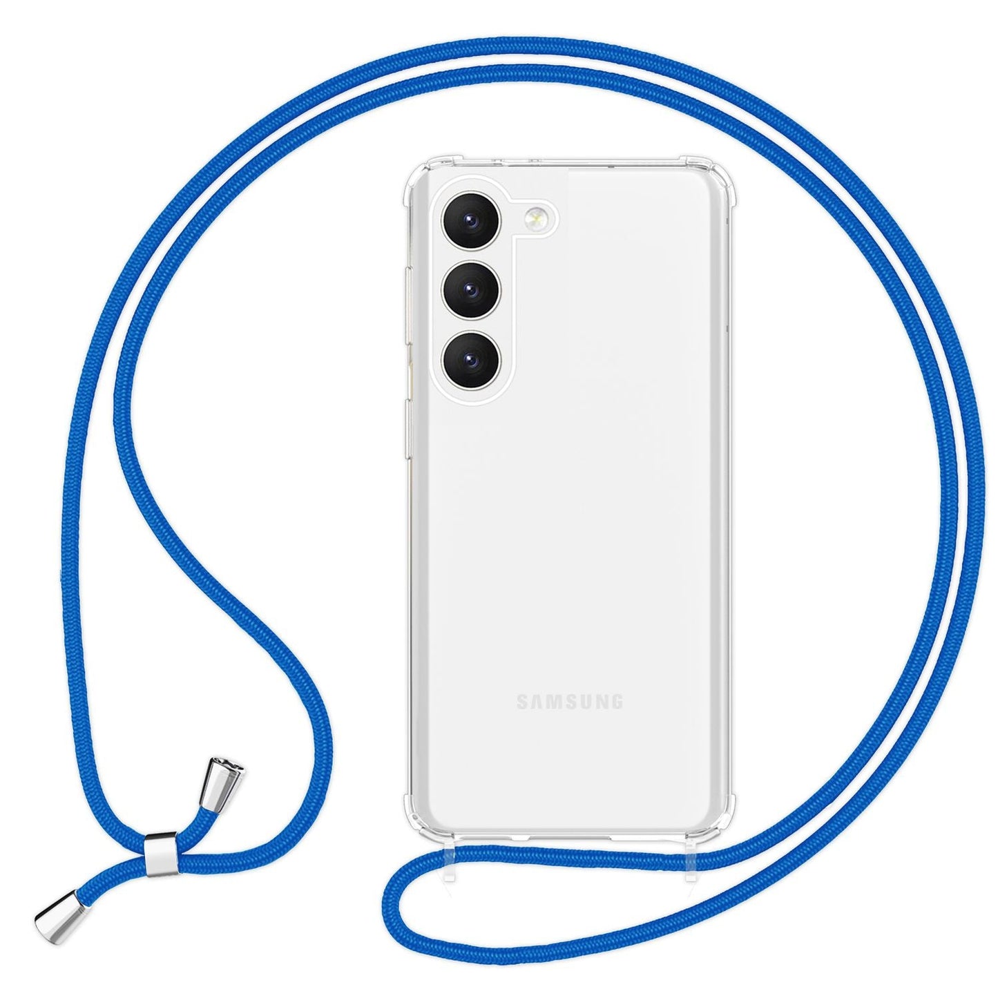 NALIA Handykette für Samsung Galaxy S23 – Transparentes Hybrid-Case & Band – HANGIT PRO (Anti-Gelb Rückseite & Verstellbar) – Marke aus Berlin