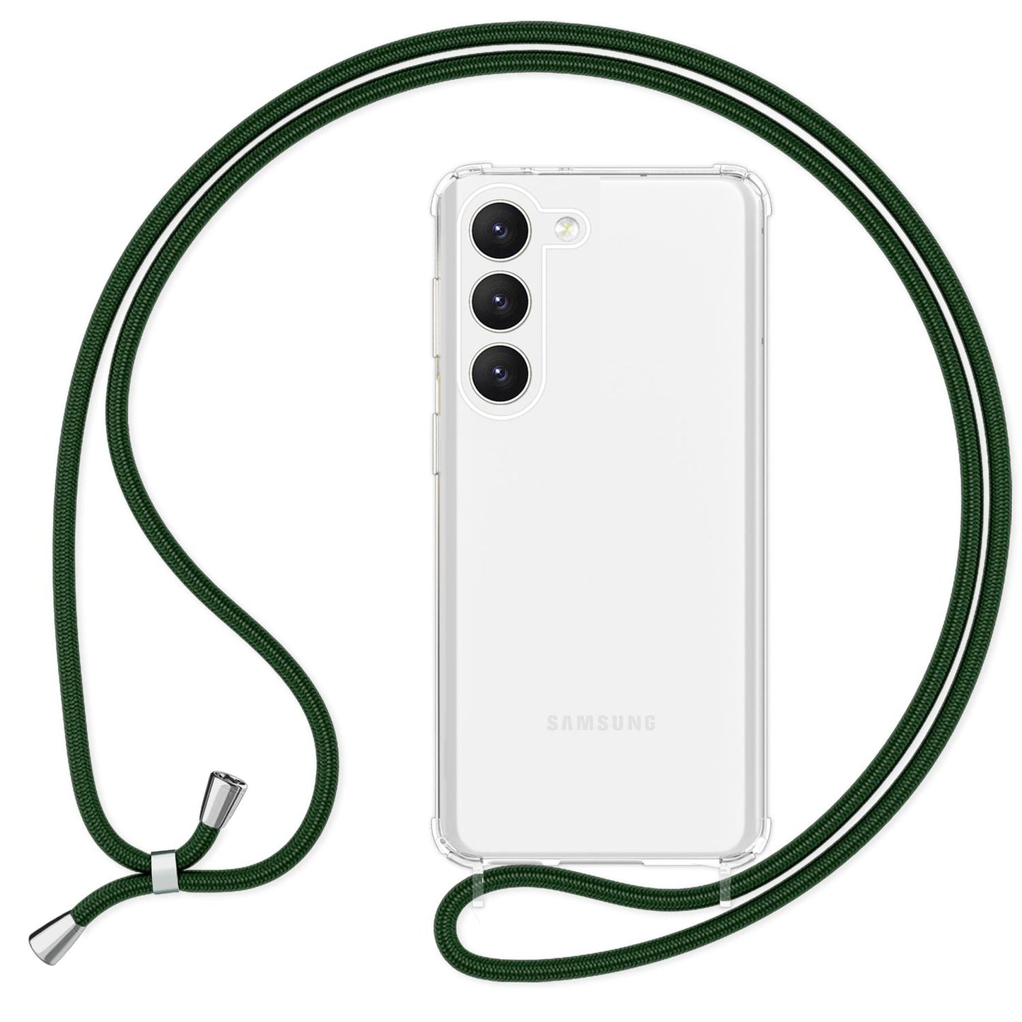 NALIA Handykette für Samsung Galaxy S23 – Transparentes Hybrid-Case & Band – HANGIT PRO (Anti-Gelb Rückseite & Verstellbar) – Marke aus Berlin