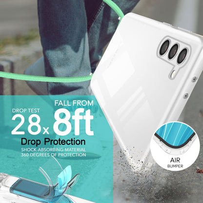 NALIA Handykette für Samsung Galaxy S23 – Transparentes Hybrid-Case & Band – HANGIT PRO (Anti-Gelb Rückseite & Verstellbar) – Marke aus Berlin