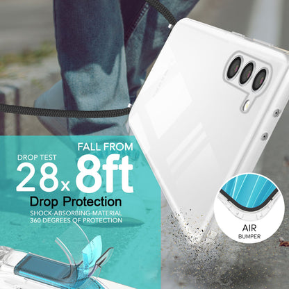 NALIA Handykette für Samsung Galaxy S23 – Transparentes Hybrid-Case & Band – HANGIT PRO (Anti-Gelb Rückseite & Verstellbar) – Marke aus Berlin