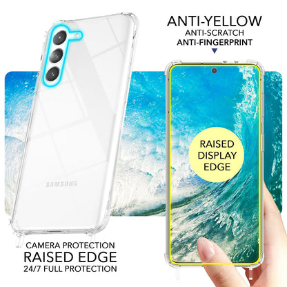 NALIA Handykette für Samsung Galaxy S23 Plus – Transparentes Hybrid-Case & Band – HANGIT PRO (Anti-Gelb Rückseite & Verstellbar) – Marke aus Berlin