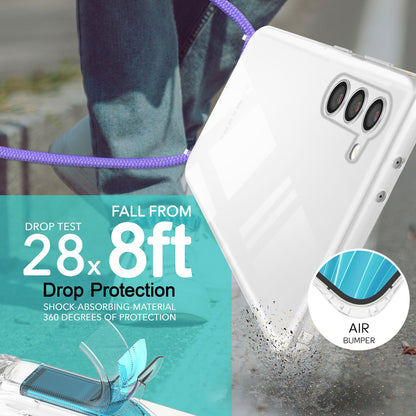 NALIA Handykette für Samsung Galaxy S23 Plus – Transparentes Hybrid-Case & Band – HANGIT PRO (Anti-Gelb Rückseite & Verstellbar) – Marke aus Berlin