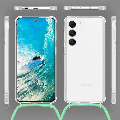 NALIA Handykette für Samsung Galaxy S23 Plus – Transparentes Hybrid-Case & Band – HANGIT PRO (Anti-Gelb Rückseite & Verstellbar) – Marke aus Berlin