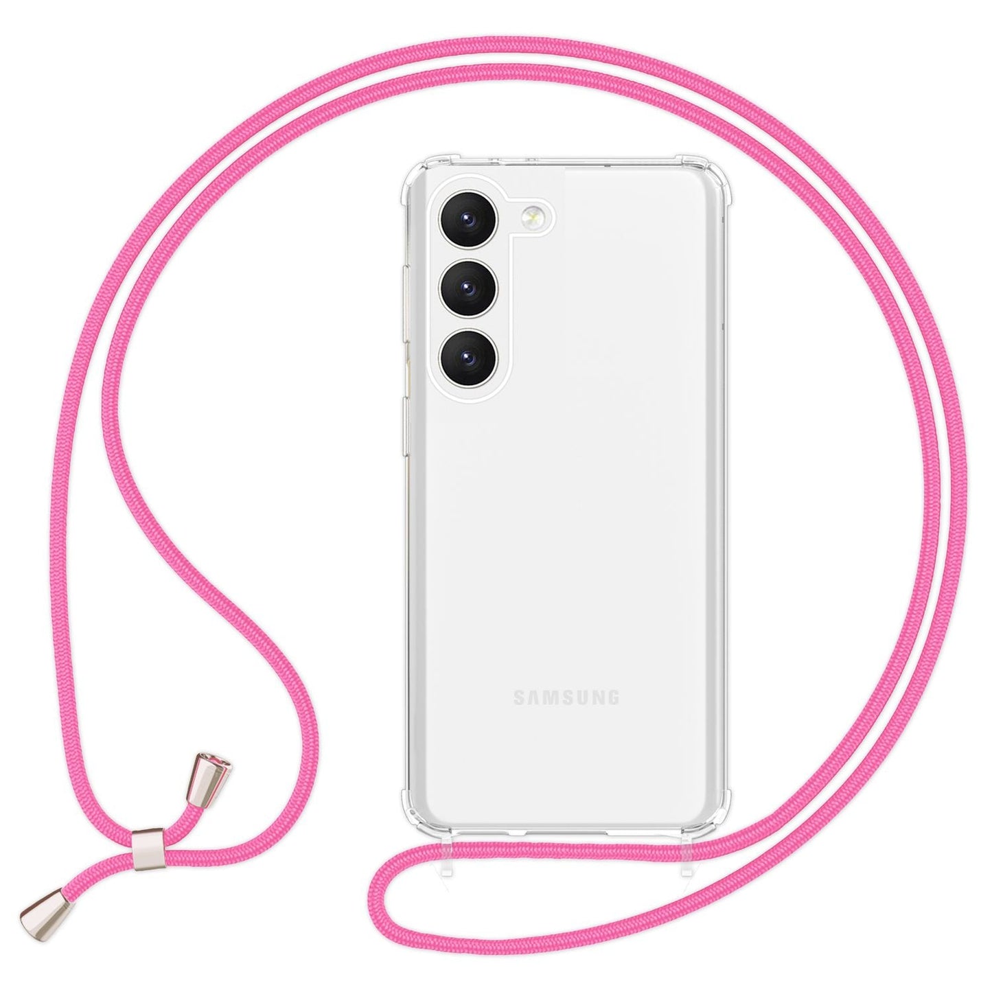 NALIA Handykette für Samsung Galaxy S23 Plus – Transparentes Hybrid-Case & Band – HANGIT PRO (Anti-Gelb Rückseite & Verstellbar) – Marke aus Berlin