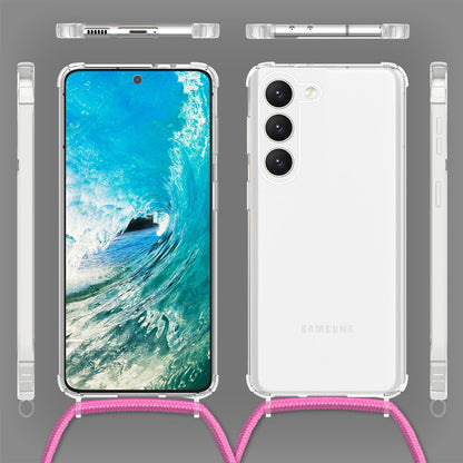 NALIA Handykette für Samsung Galaxy S23 Plus – Transparentes Hybrid-Case & Band – HANGIT PRO (Anti-Gelb Rückseite & Verstellbar) – Marke aus Berlin
