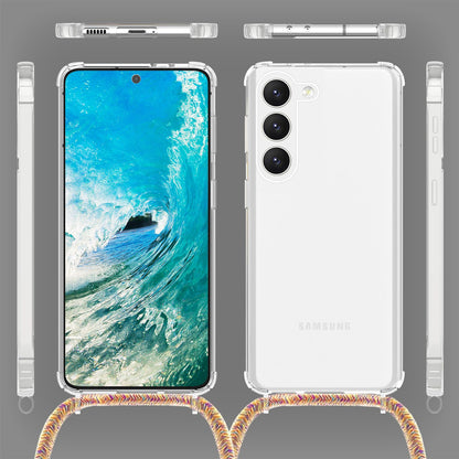 NALIA Handykette für Samsung Galaxy S23 Plus – Transparentes Hybrid-Case & Band – HANGIT PRO (Anti-Gelb Rückseite & Verstellbar) – Marke aus Berlin