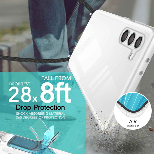 NALIA Handykette für Samsung Galaxy S23 Plus – Transparentes Hybrid-Case & Band – HANGIT PRO (Anti-Gelb Rückseite & Verstellbar) – Marke aus Berlin