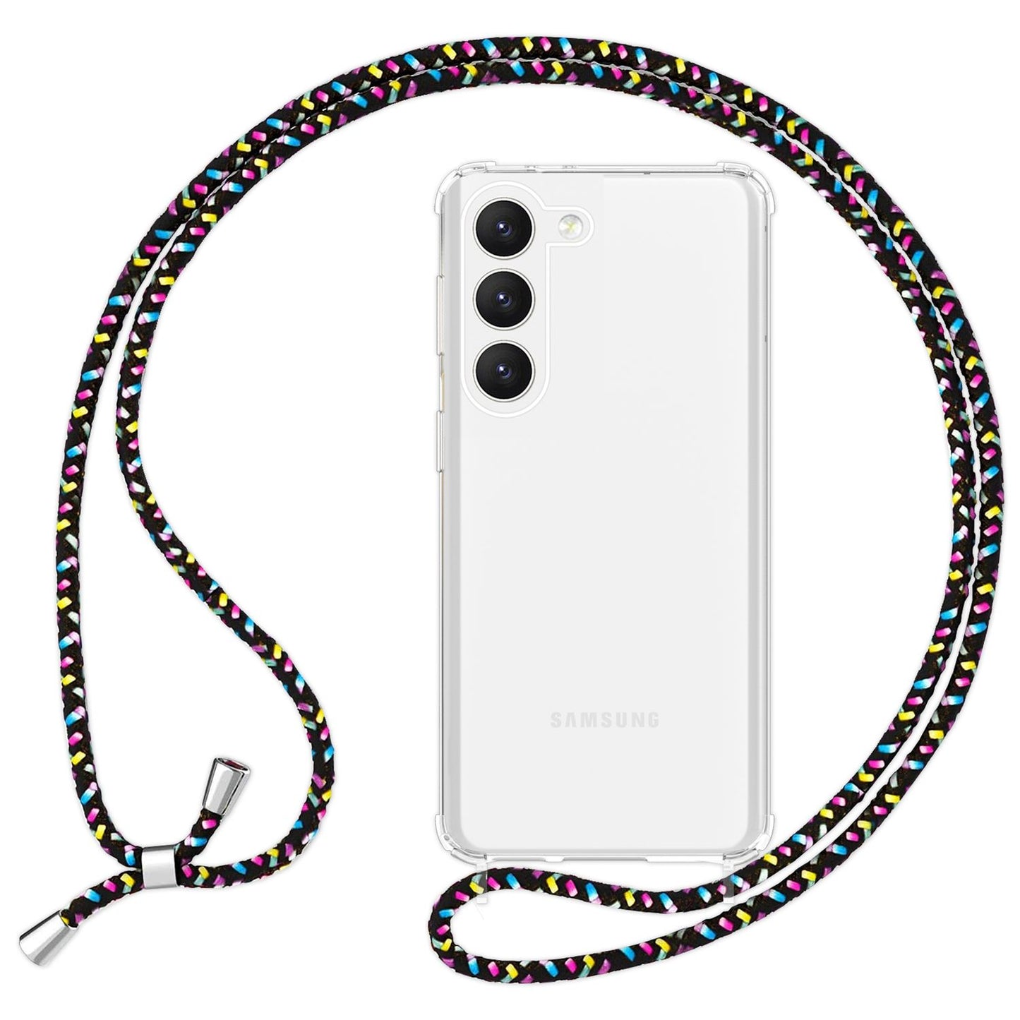 NALIA Handykette für Samsung Galaxy S23 Plus – Transparentes Hybrid-Case & Band – HANGIT PRO (Anti-Gelb Rückseite & Verstellbar) – Marke aus Berlin