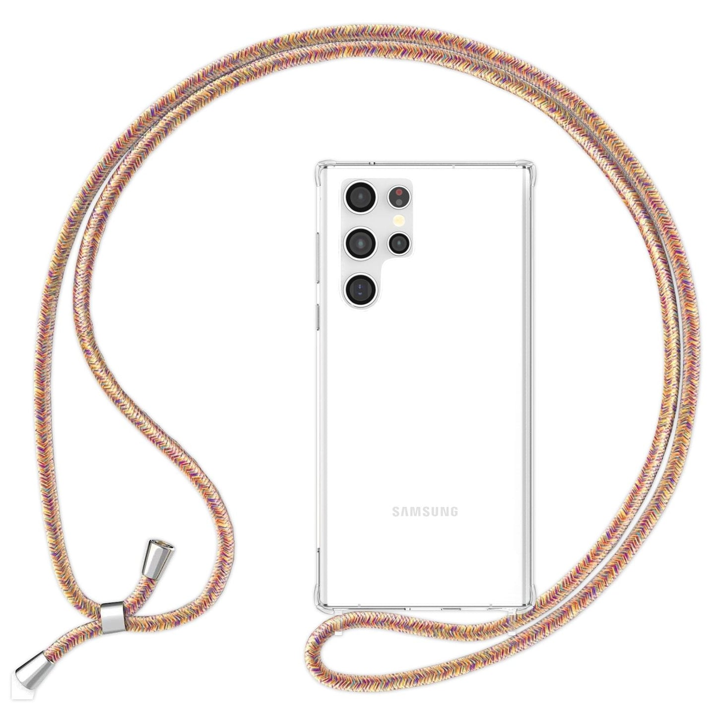 NALIA Handykette für Samsung Galaxy S23 Ultra – Transparentes Hybrid-Case & Band – HANGIT PRO (Anti-Gelb Rückseite & Verstellbar) – Marke aus Berlin