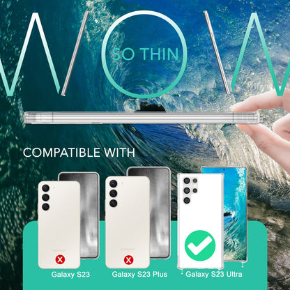 NALIA Handykette für Samsung Galaxy S23 Ultra – Transparentes Hybrid-Case & Band – HANGIT PRO (Anti-Gelb Rückseite & Verstellbar) – Marke aus Berlin