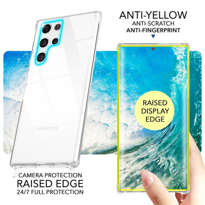NALIA Handykette für Samsung Galaxy S23 Ultra – Transparentes Hybrid-Case & Band – HANGIT PRO (Anti-Gelb Rückseite & Verstellbar) – Marke aus Berlin