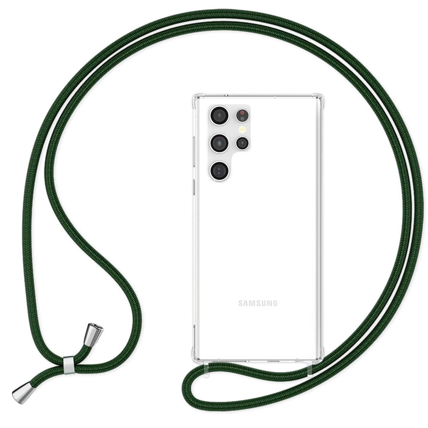 NALIA Handykette für Samsung Galaxy S23 Ultra – Transparentes Hybrid-Case & Band – HANGIT PRO (Anti-Gelb Rückseite & Verstellbar) – Marke aus Berlin