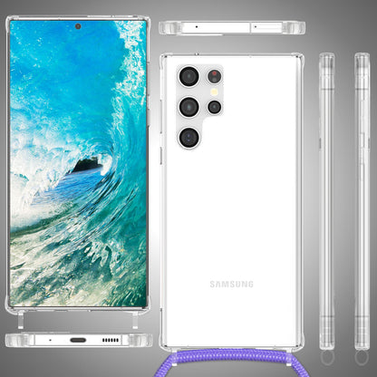 NALIA Handykette für Samsung Galaxy S23 Ultra – Transparentes Hybrid-Case & Band – HANGIT PRO (Anti-Gelb Rückseite & Verstellbar) – Marke aus Berlin