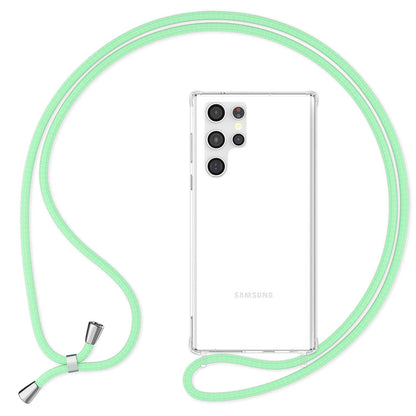 NALIA Handykette für Samsung Galaxy S23 Ultra – Transparentes Hybrid-Case & Band – HANGIT PRO (Anti-Gelb Rückseite & Verstellbar) – Marke aus Berlin