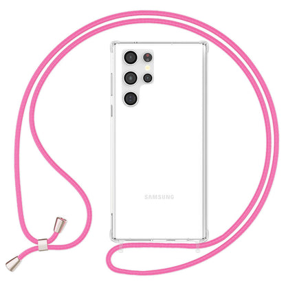NALIA Handykette für Samsung Galaxy S23 Ultra – Transparentes Hybrid-Case & Band – HANGIT PRO (Anti-Gelb Rückseite & Verstellbar) – Marke aus Berlin
