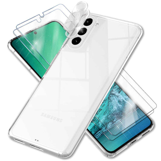 NALIA Transparente Hülle für Samsung Galaxy S23 – Anti-Gelb & Stoßfest – BLYSS (Rückseite in Glas-Optik) – Marke aus Berlin