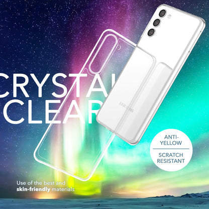 NALIA Transparente Hülle für Samsung Galaxy S23 – Anti-Gelb & Stoßfest – BLYSS (Rückseite in Glas-Optik) – Marke aus Berlin