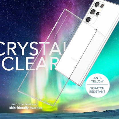 NALIA Transparente Hülle für Samsung Galaxy S23 Ultra – Anti-Gelb & Stoßfest – BLYSS (Rückseite in Glas-Optik) – Marke aus Berlin