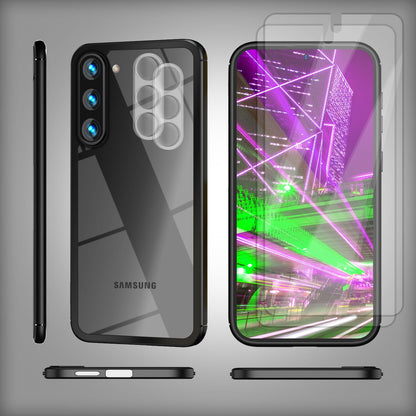 NALIA Handyhülle für Samsung Galaxy S23 – Transparentes Hardcase & Schwarzer Bumper – PROVA (Vergilbungsfrei & Stoßfest) – Marke aus Berlin