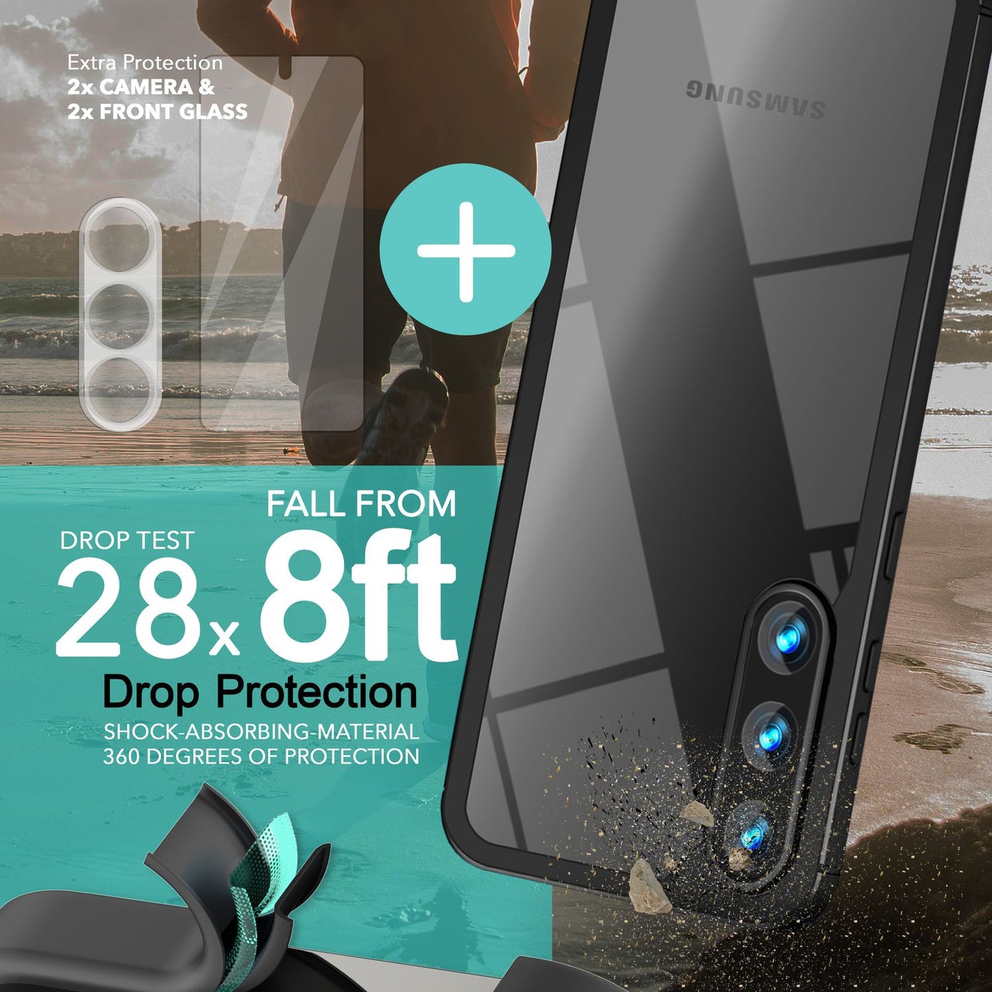 NALIA Handyhülle für Samsung Galaxy S23 Plus – Transparentes Hardcase & Schwarzer Bumper – PROVA (Vergilbungsfrei & Stoßfest) – Marke aus Berlin