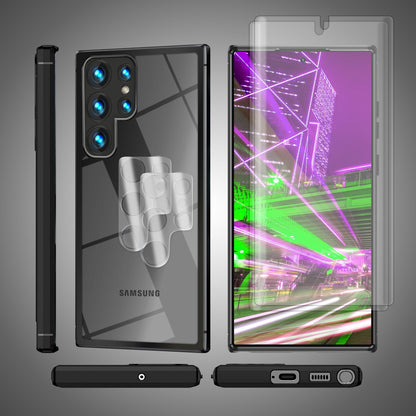 NALIA Handyhülle für Samsung Galaxy S23 Ultra – Transparentes Hardcase & Schwarzer Bumper – PROVA (Vergilbungsfrei & Stoßfest) – Marke aus Berlin