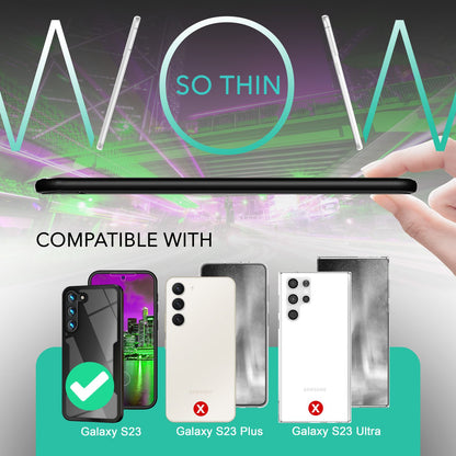 NALIA 360° Hülle für Samsung Galaxy S23 – Vergilbungsfrei & Rutschfester Matt-Rahmen – SURROUND (Full-Body Case mit Kameraschutz) – Marke aus Berlin