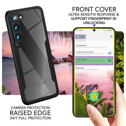 NALIA 360° Hülle für Samsung Galaxy S23 Plus – Vergilbungsfrei & Rutschfester Matt-Rahmen – SURROUND (Full-Body Case mit Kameraschutz) – Marke aus Berlin