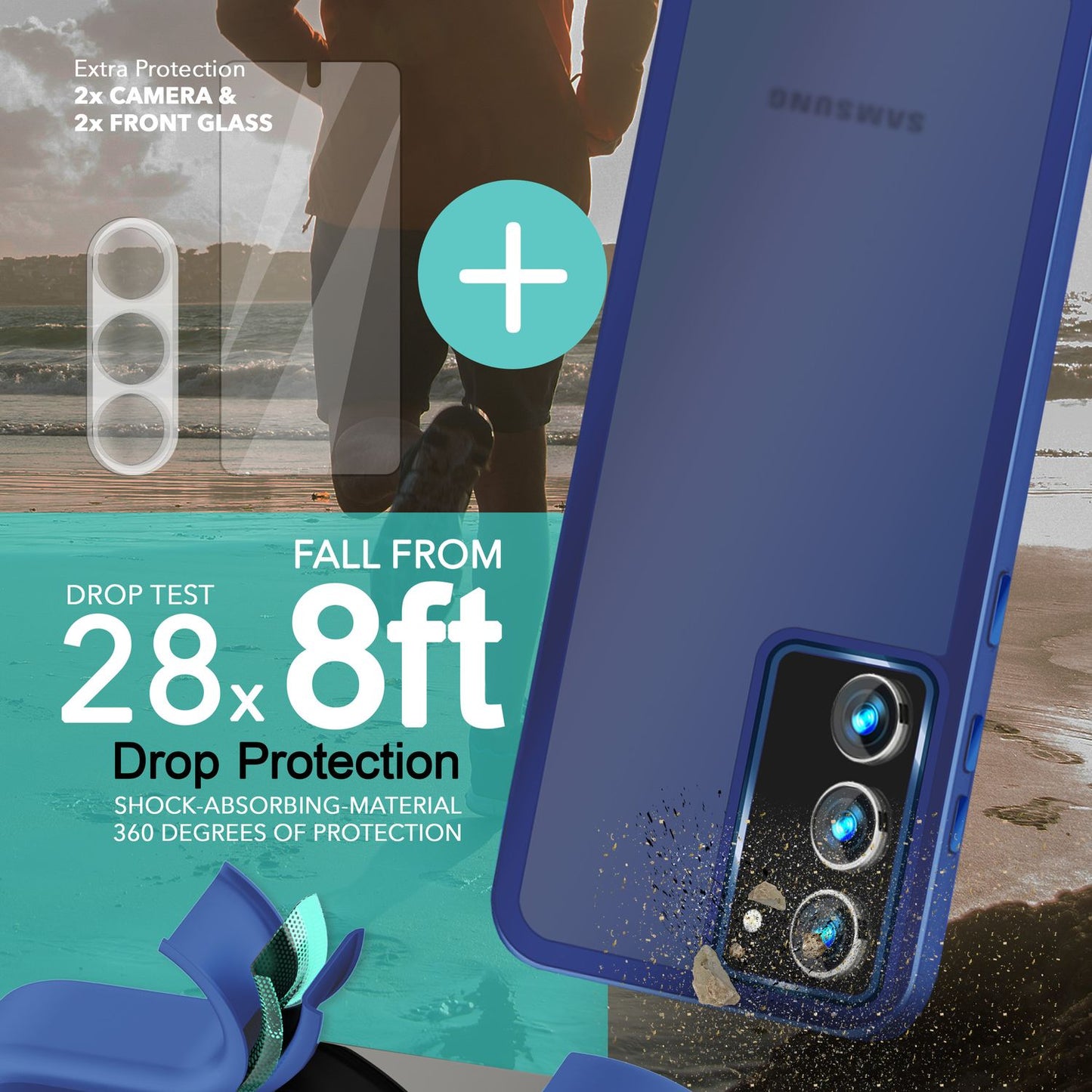 NALIA Matte Handyhülle für Samsung Galaxy S23 – Stoßfester Silikon-Rahmen & Semi-Transparent – FUZION (Anti-Fingerprint Case) – Marke aus Berlin