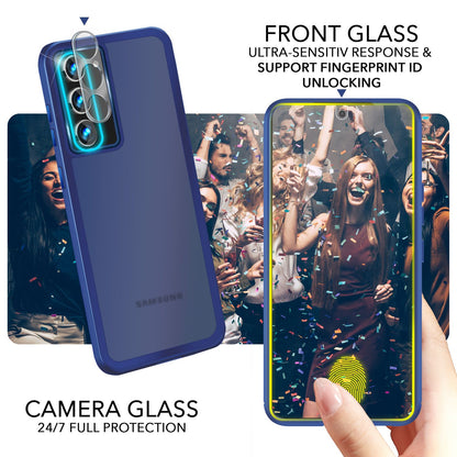 NALIA Matte Handyhülle für Samsung Galaxy S23 – Stoßfester Silikon-Rahmen & Semi-Transparent – FUZION (Anti-Fingerprint Case) – Marke aus Berlin