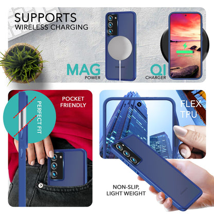 NALIA Matte Handyhülle für Samsung Galaxy S23 – Stoßfester Silikon-Rahmen & Semi-Transparent – FUZION (Anti-Fingerprint Case) – Marke aus Berlin