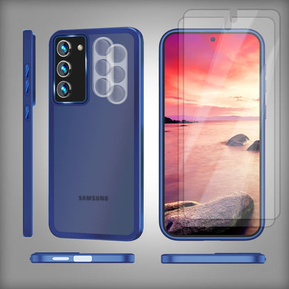 NALIA Matte Handyhülle für Samsung Galaxy S23 – Stoßfester Silikon-Rahmen & Semi-Transparent – FUZION (Anti-Fingerprint Case) – Marke aus Berlin
