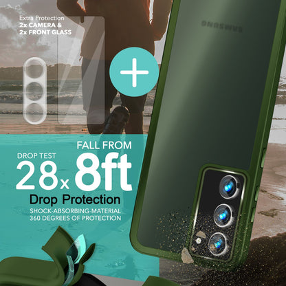 NALIA Matte Handyhülle für Samsung Galaxy S23 – Stoßfester Silikon-Rahmen & Semi-Transparent – FUZION (Anti-Fingerprint Case) – Marke aus Berlin
