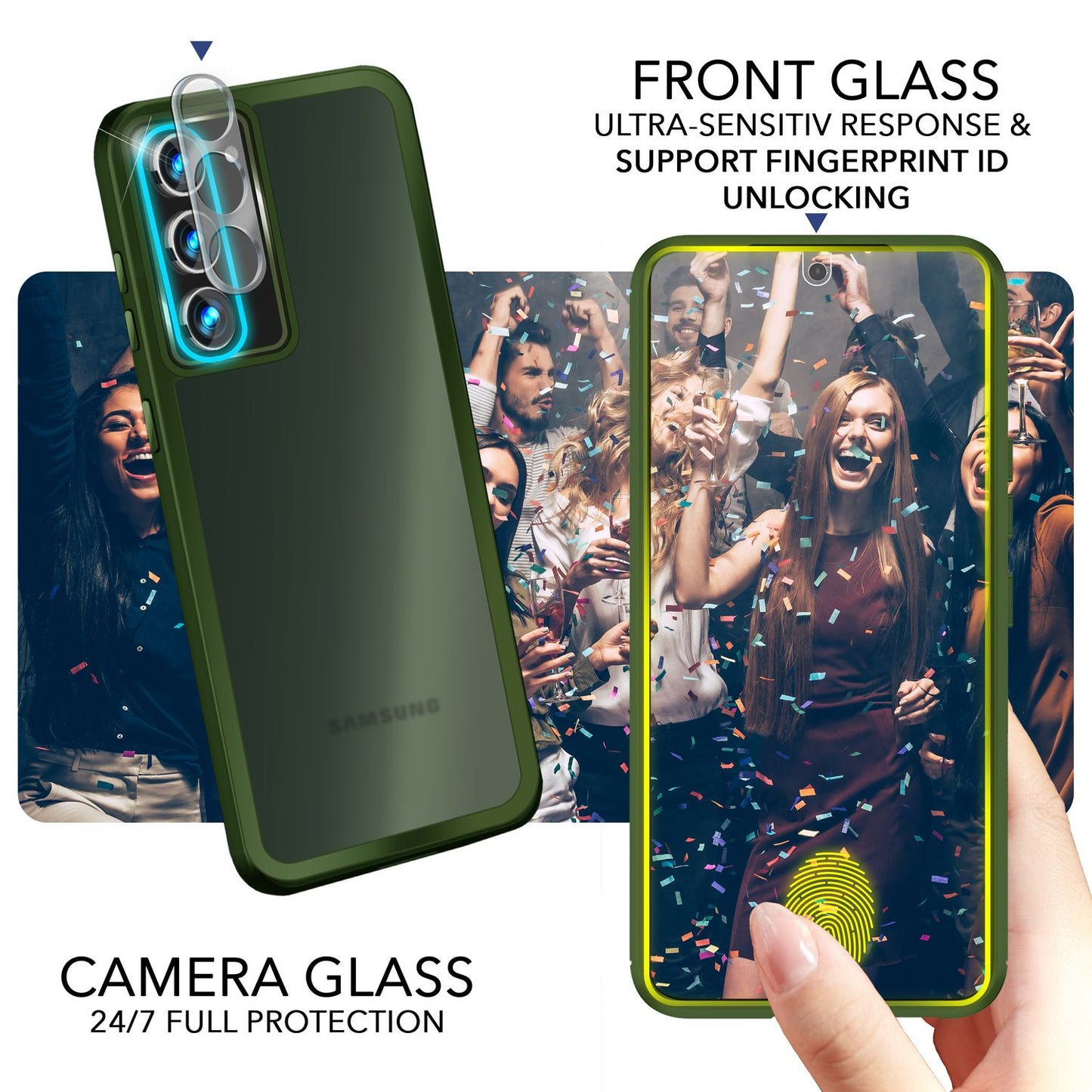 NALIA Matte Handyhülle für Samsung Galaxy S23 – Stoßfester Silikon-Rahmen & Semi-Transparent – FUZION (Anti-Fingerprint Case) – Marke aus Berlin