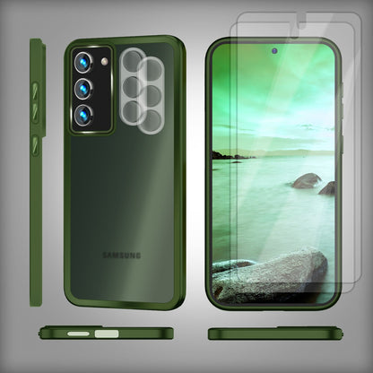 NALIA Matte Handyhülle für Samsung Galaxy S23 – Stoßfester Silikon-Rahmen & Semi-Transparent – FUZION (Anti-Fingerprint Case) – Marke aus Berlin