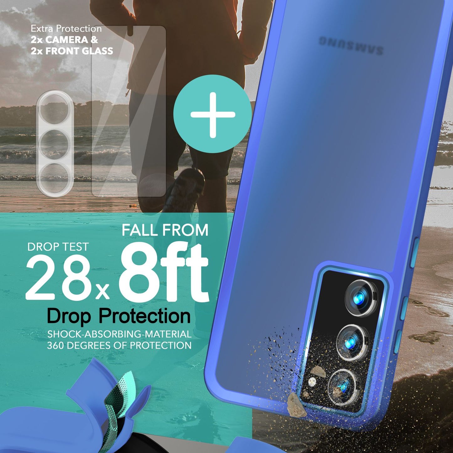 NALIA Matte Handyhülle für Samsung Galaxy S23 – Stoßfester Silikon-Rahmen & Semi-Transparent – FUZION (Anti-Fingerprint Case) – Marke aus Berlin