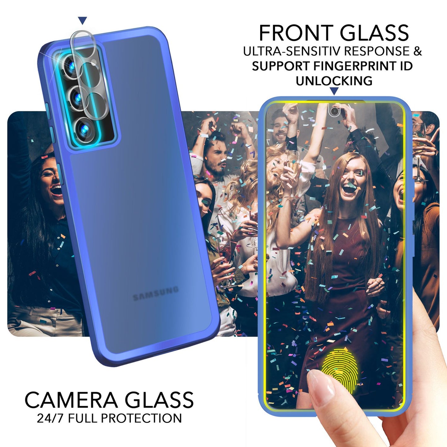 NALIA Matte Handyhülle für Samsung Galaxy S23 – Stoßfester Silikon-Rahmen & Semi-Transparent – FUZION (Anti-Fingerprint Case) – Marke aus Berlin