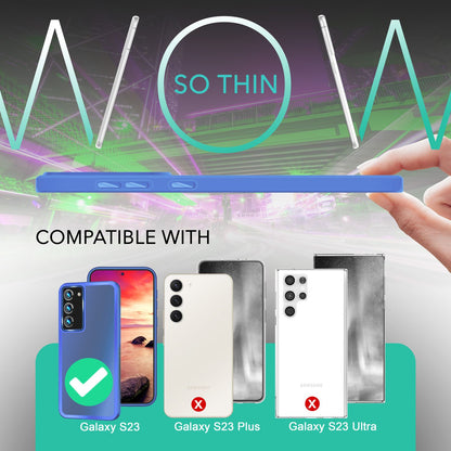 NALIA Matte Handyhülle für Samsung Galaxy S23 – Stoßfester Silikon-Rahmen & Semi-Transparent – FUZION (Anti-Fingerprint Case) – Marke aus Berlin
