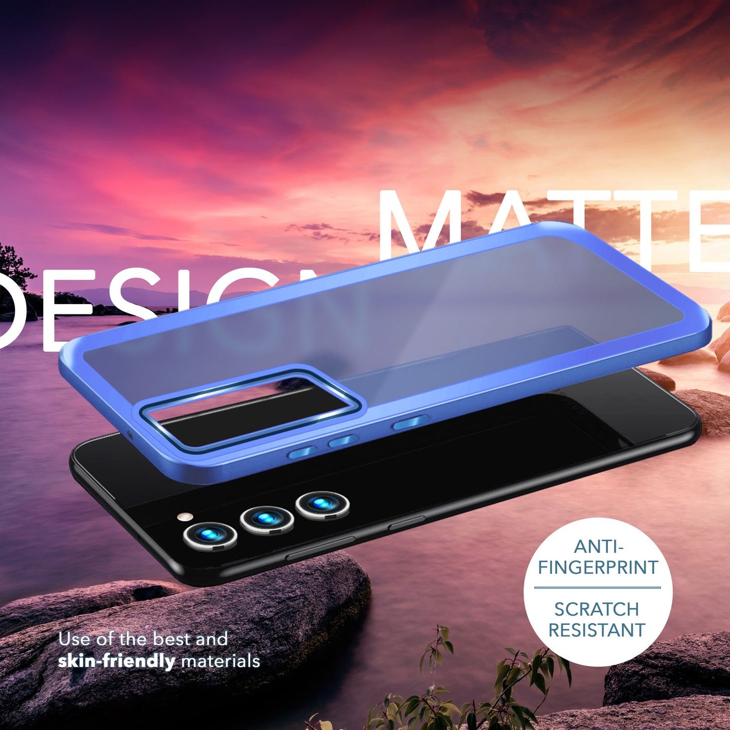 NALIA Matte Handyhülle für Samsung Galaxy S23 – Stoßfester Silikon-Rahmen & Semi-Transparent – FUZION (Anti-Fingerprint Case) – Marke aus Berlin