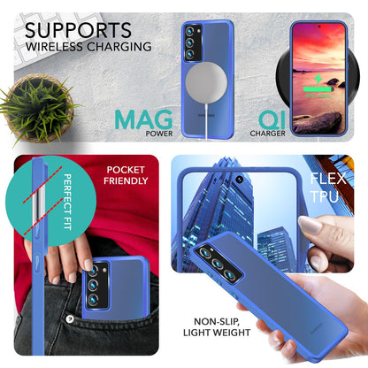 NALIA Matte Handyhülle für Samsung Galaxy S23 – Stoßfester Silikon-Rahmen & Semi-Transparent – FUZION (Anti-Fingerprint Case) – Marke aus Berlin