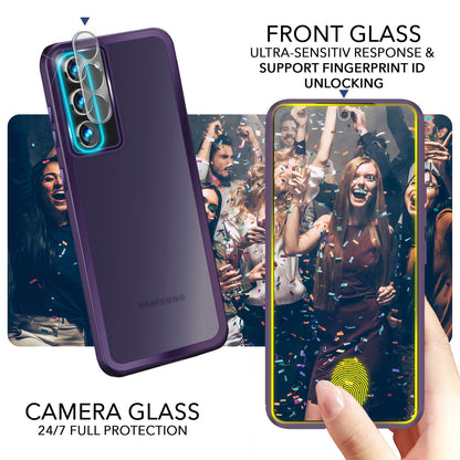 NALIA Matte Handyhülle für Samsung Galaxy S23 – Stoßfester Silikon-Rahmen & Semi-Transparent – FUZION (Anti-Fingerprint Case) – Marke aus Berlin
