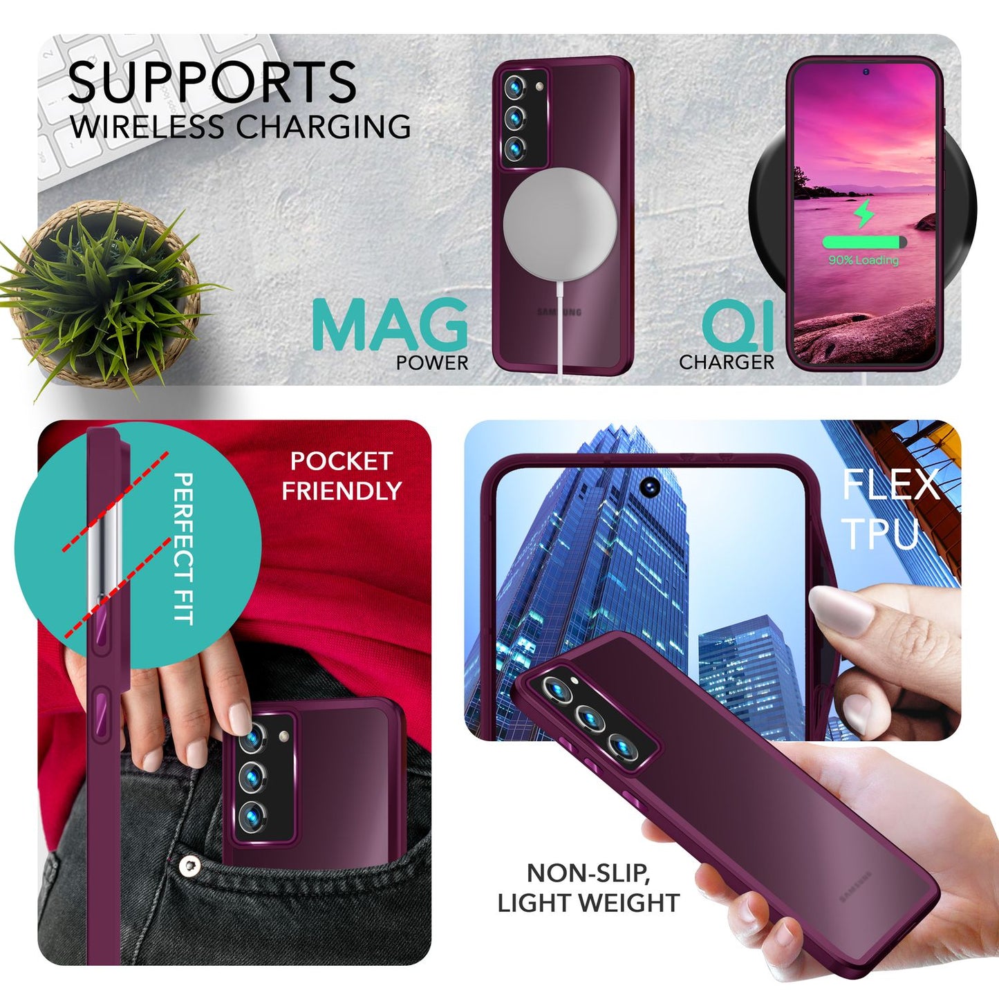 NALIA Matte Handyhülle für Samsung Galaxy S23 – Stoßfester Silikon-Rahmen & Semi-Transparent – FUZION (Anti-Fingerprint Case) – Marke aus Berlin