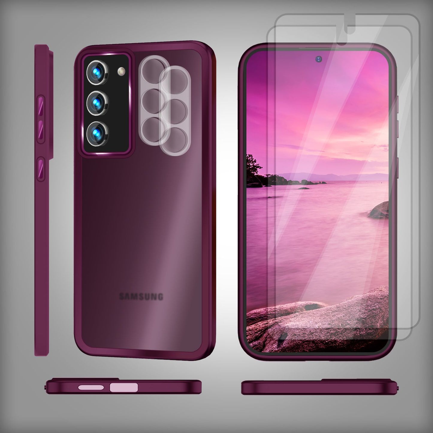 NALIA Matte Handyhülle für Samsung Galaxy S23 – Stoßfester Silikon-Rahmen & Semi-Transparent – FUZION (Anti-Fingerprint Case) – Marke aus Berlin