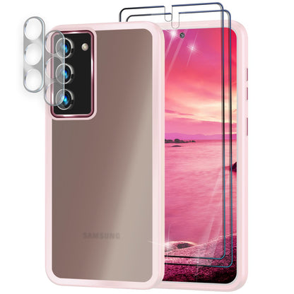 NALIA Matte Handyhülle für Samsung Galaxy S23 – Stoßfester Silikon-Rahmen & Semi-Transparent – FUZION (Anti-Fingerprint Case) – Marke aus Berlin
