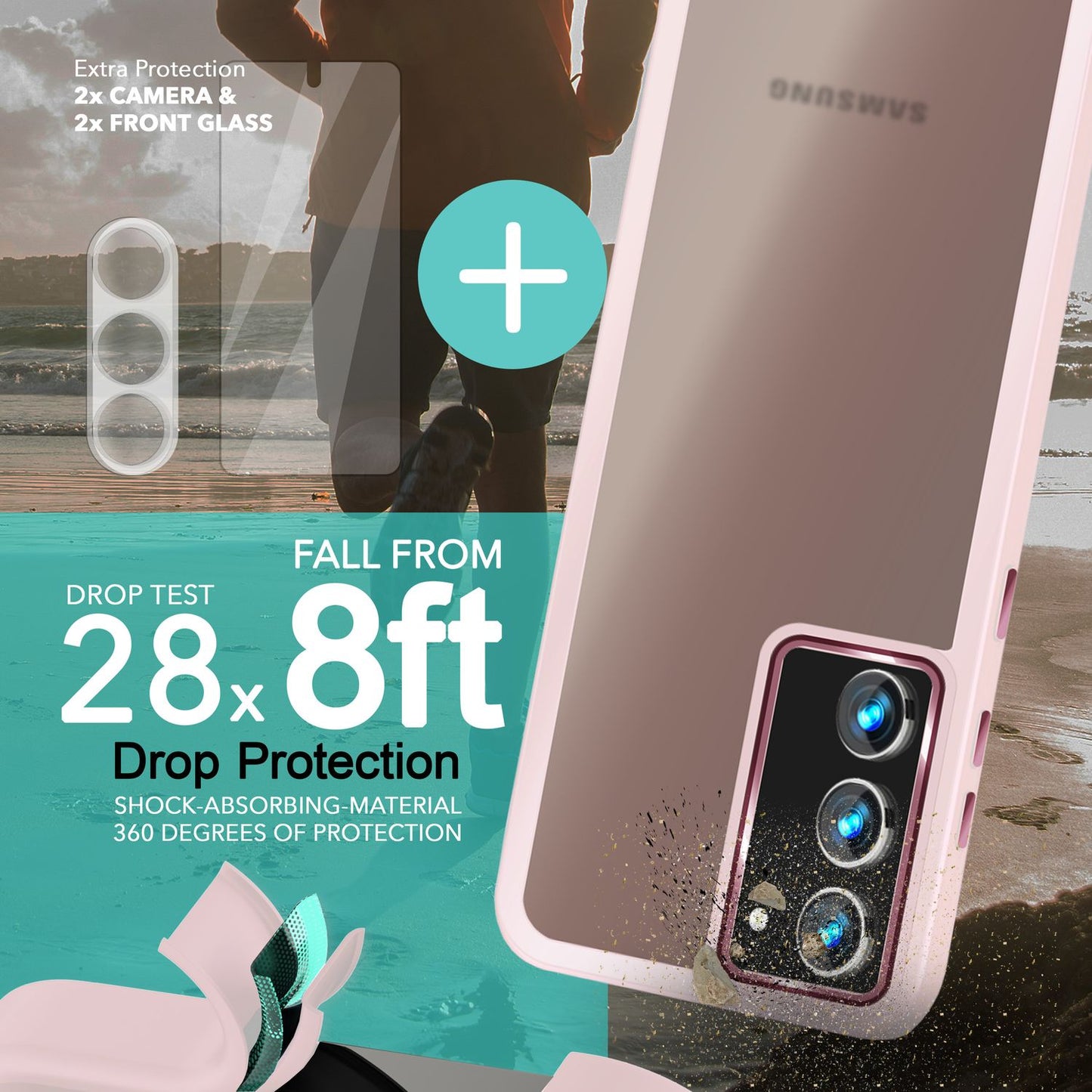 NALIA Matte Handyhülle für Samsung Galaxy S23 – Stoßfester Silikon-Rahmen & Semi-Transparent – FUZION (Anti-Fingerprint Case) – Marke aus Berlin