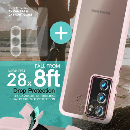 NALIA Matte Handyhülle für Samsung Galaxy S23 – Stoßfester Silikon-Rahmen & Semi-Transparent – FUZION (Anti-Fingerprint Case) – Marke aus Berlin