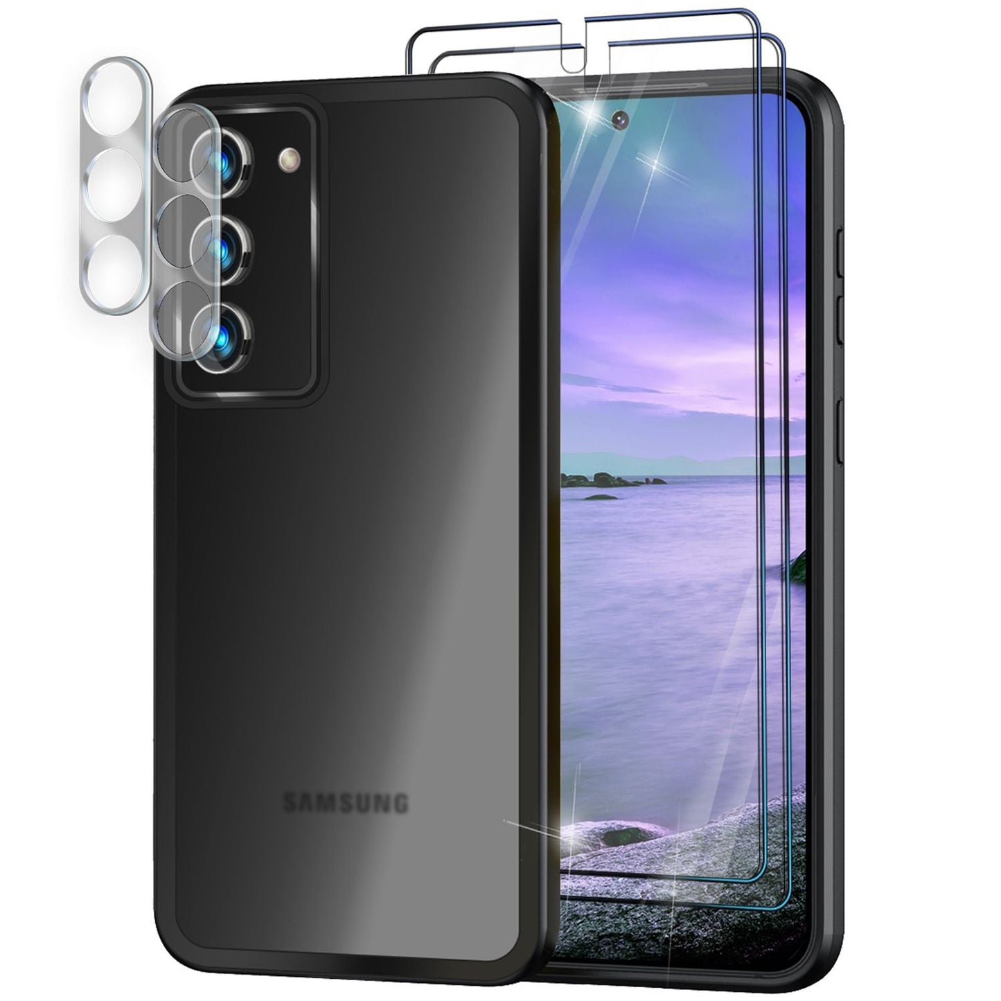 NALIA Matte Handyhülle für Samsung Galaxy S23 – Stoßfester Silikon-Rahmen & Semi-Transparent – FUZION (Anti-Fingerprint Case) – Marke aus Berlin