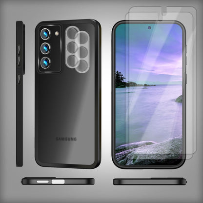 NALIA Matte Handyhülle für Samsung Galaxy S23 – Stoßfester Silikon-Rahmen & Semi-Transparent – FUZION (Anti-Fingerprint Case) – Marke aus Berlin