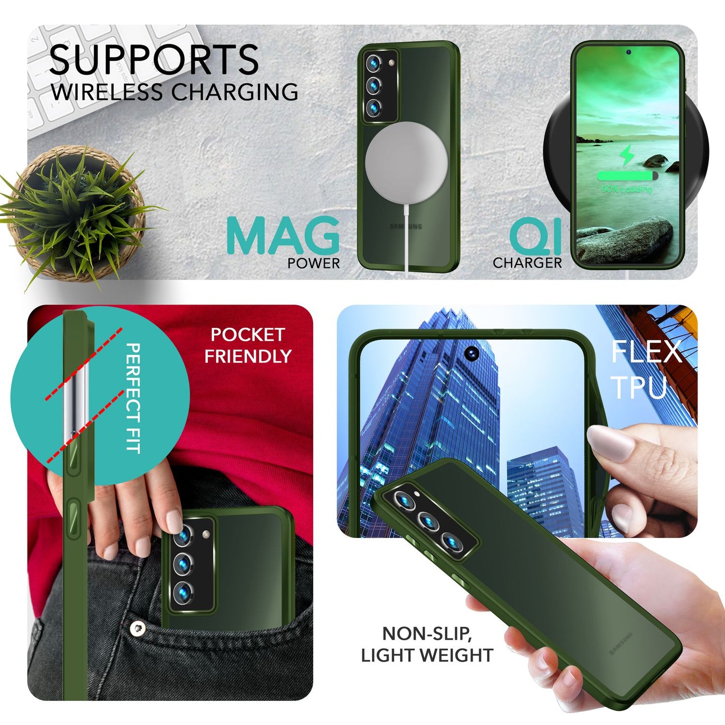 NALIA Matte Handyhülle für Samsung Galaxy S23 Plus – Stoßfester Silikon-Rahmen & Semi-Transparent – FUZION (Anti-Fingerprint Case) – Marke aus Berlin