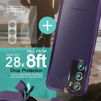 NALIA Matte Handyhülle für Samsung Galaxy S23 Plus – Stoßfester Silikon-Rahmen & Semi-Transparent – FUZION (Anti-Fingerprint Case) – Marke aus Berlin