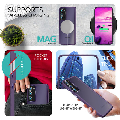 NALIA Matte Handyhülle für Samsung Galaxy S23 Plus – Stoßfester Silikon-Rahmen & Semi-Transparent – FUZION (Anti-Fingerprint Case) – Marke aus Berlin